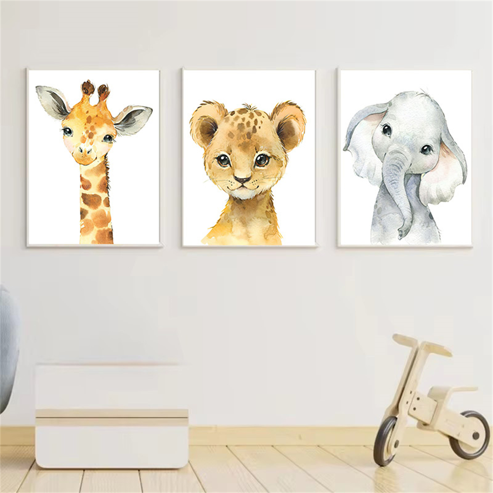 Baby Nursery Jungle Animals - Safari Nursery Decor Set of 3