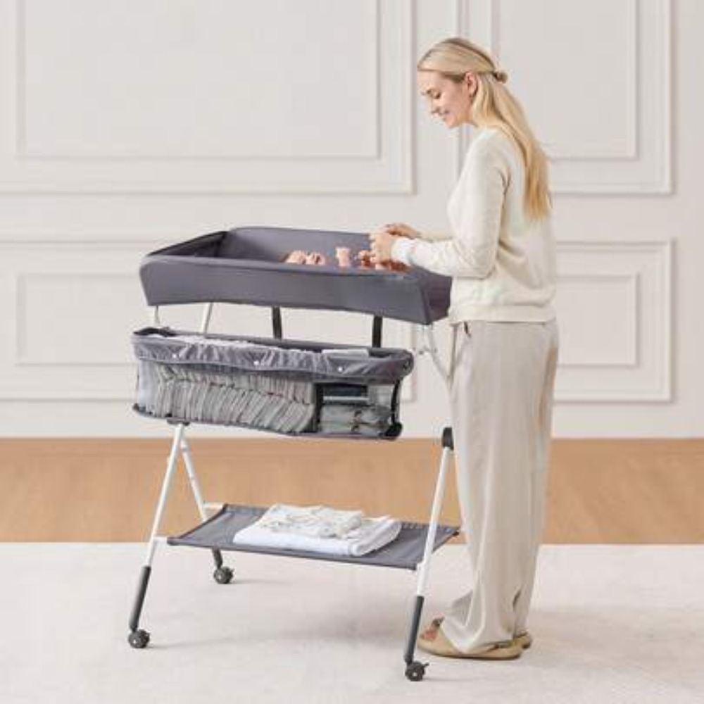 Baby Nursery Frames - Foldable Baby Changing Table with Side