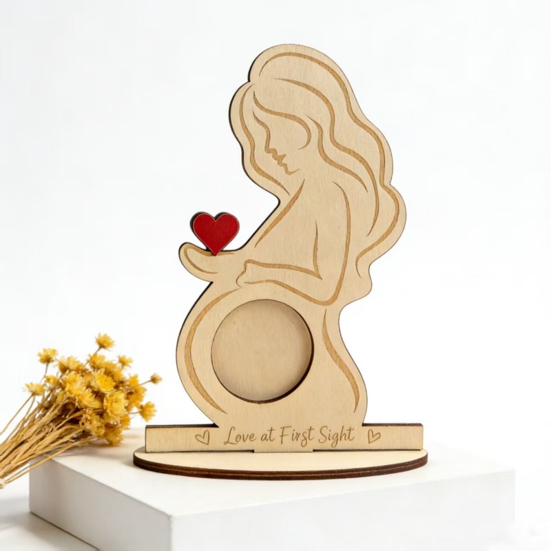 Baby Nursery Frames - Personalized Baby Photo Wooden Frame Unique