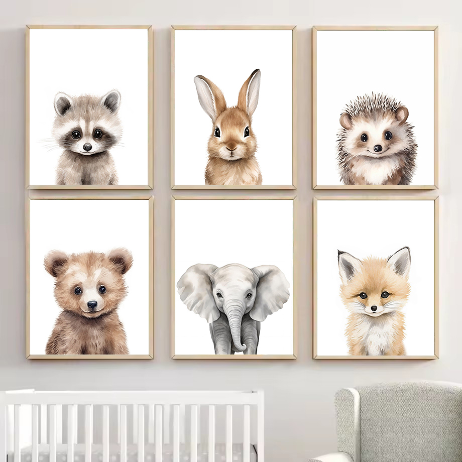 1PC Watercolour Woodland Fores - Animals Baby Nursery ulasan dan harga