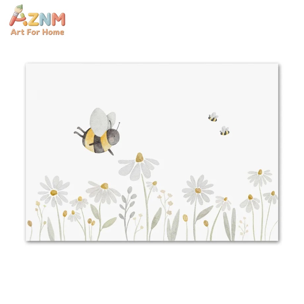 AZNM Watercolor Bear Fox Anima - Baby Nursery Frames ulasan dan harga