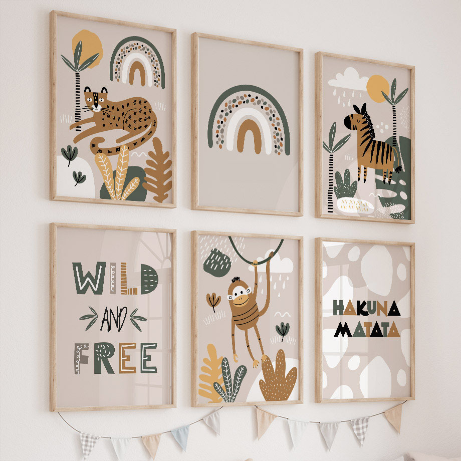 Leopard Zebra Monkey Jungle An - Baby Nursery Jungle Animals ulasan dan harga
