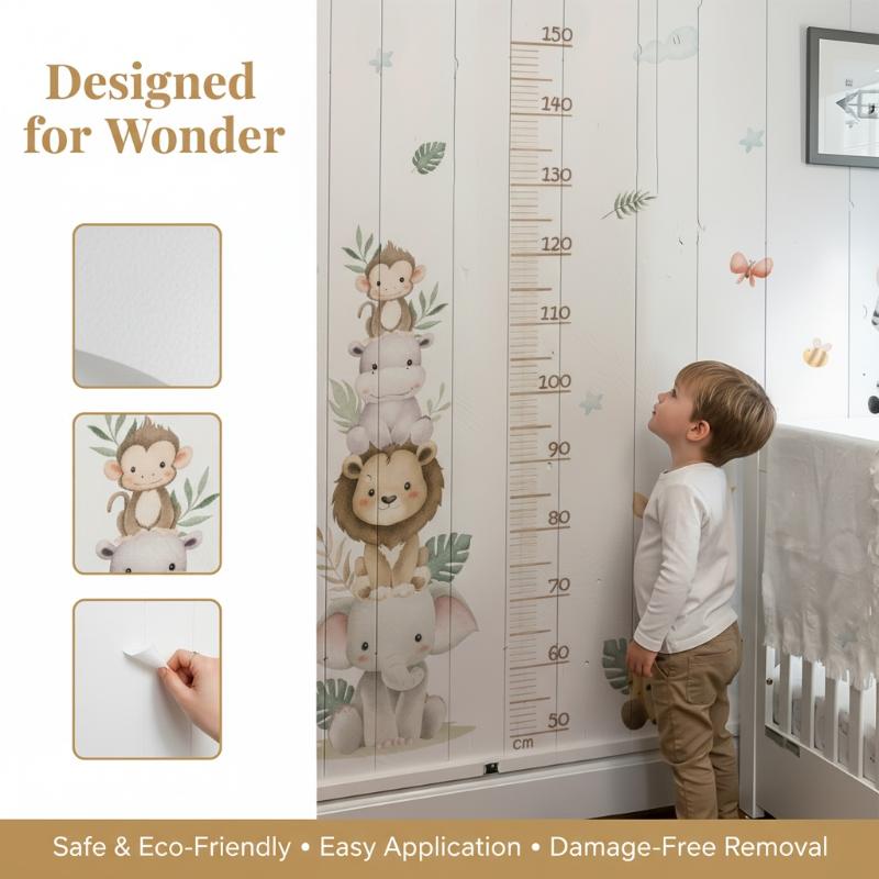 New Children's Growth Chart St - Baby Nursery Jungle Animals ulasan dan harga