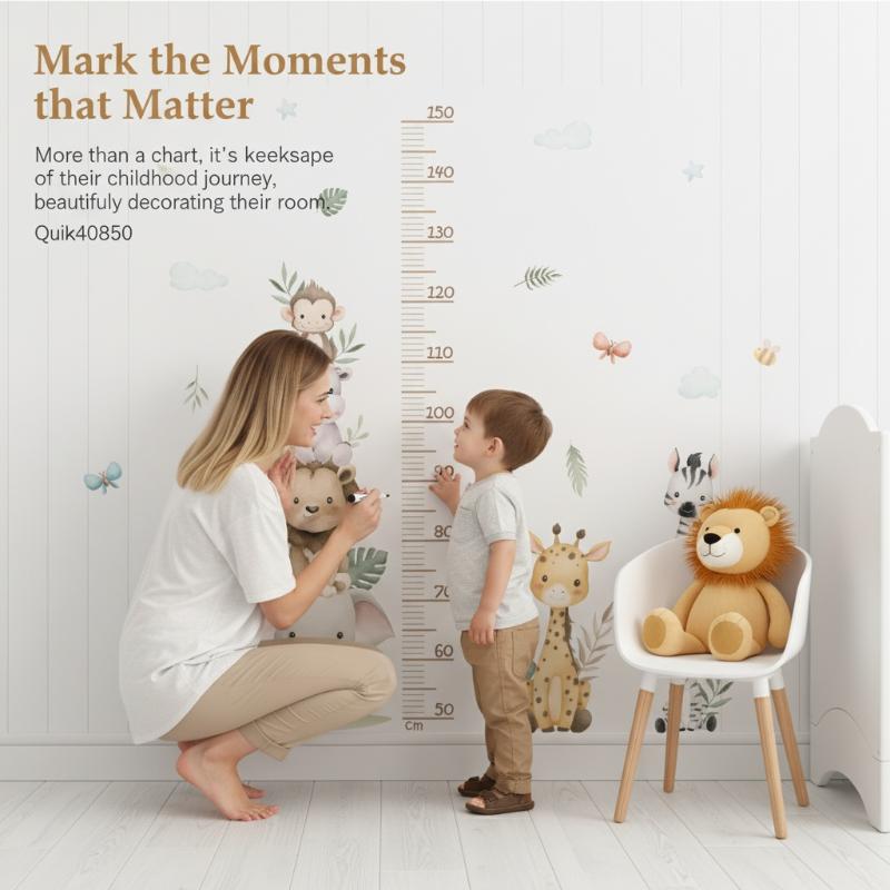 New Children's Growth Chart St - Baby Nursery Jungle Animals ulasan dan harga