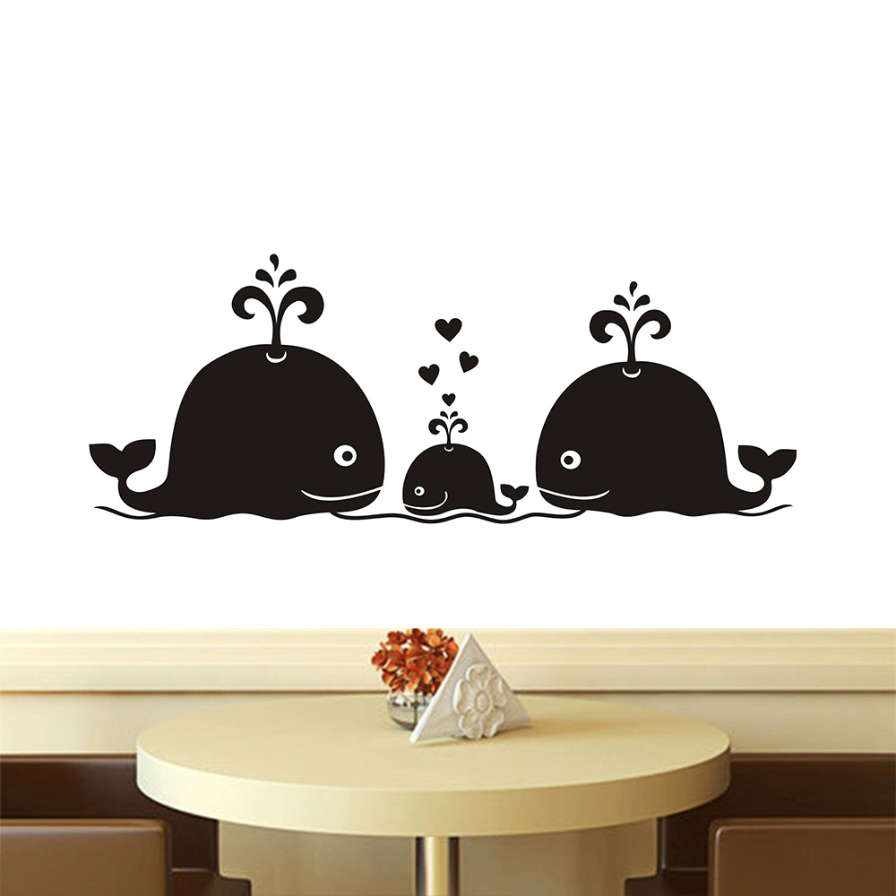 New Cute Whale Hearts Family W - Baby Nursery Vintage Decor ulasan dan harga
