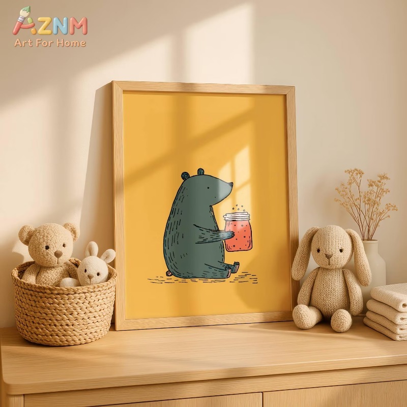 AZNM Cartoon Bear Honey Jar Ca - Animals Baby Nursery ulasan dan harga