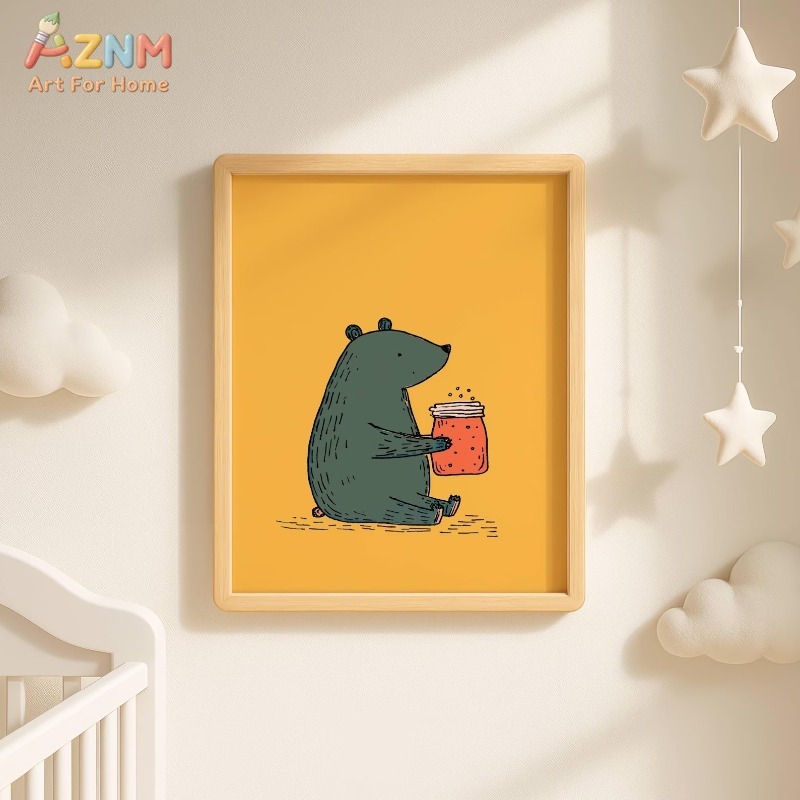 AZNM Cartoon Bear Honey Jar Ca - Animals Baby Nursery ulasan dan harga