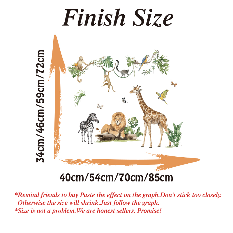 Large Jungle Animal Tropical L - Baby Nursery Jungle Animals ulasan dan harga