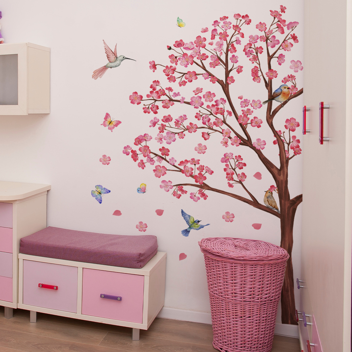 Watercolour Bird Flower Wall S - Baby Nursery Accessories ulasan dan harga