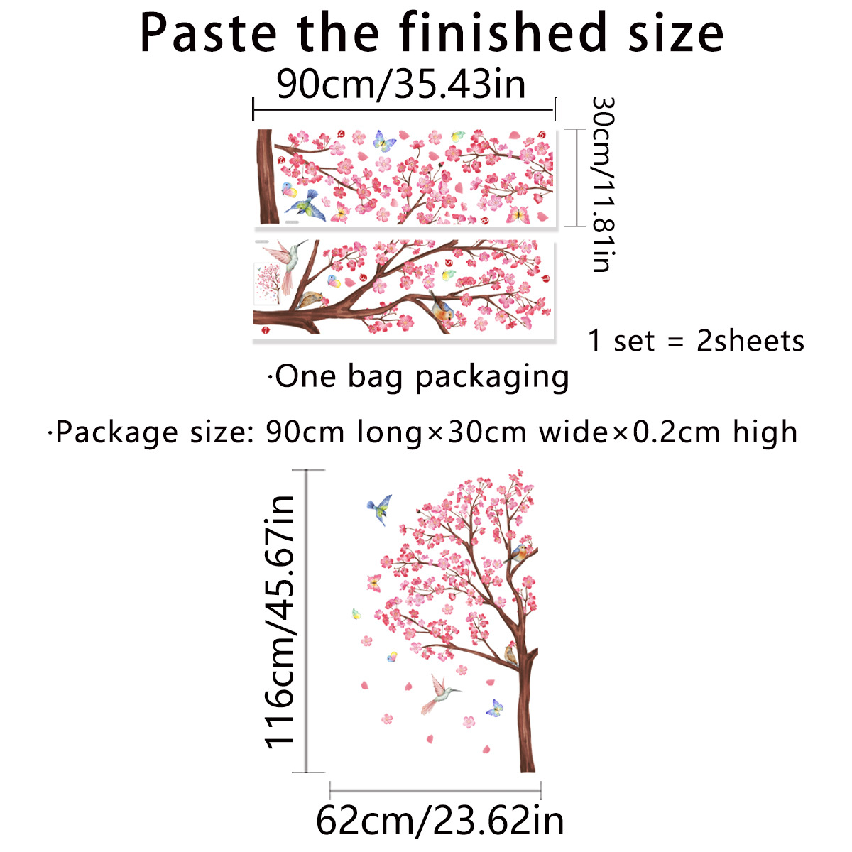 Watercolour Bird Flower Wall S - Baby Nursery Accessories ulasan dan harga