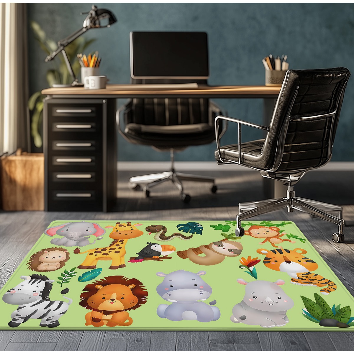 Cute Jungle Animal Print Cryst - Baby Nursery Jungle Animals ulasan dan harga