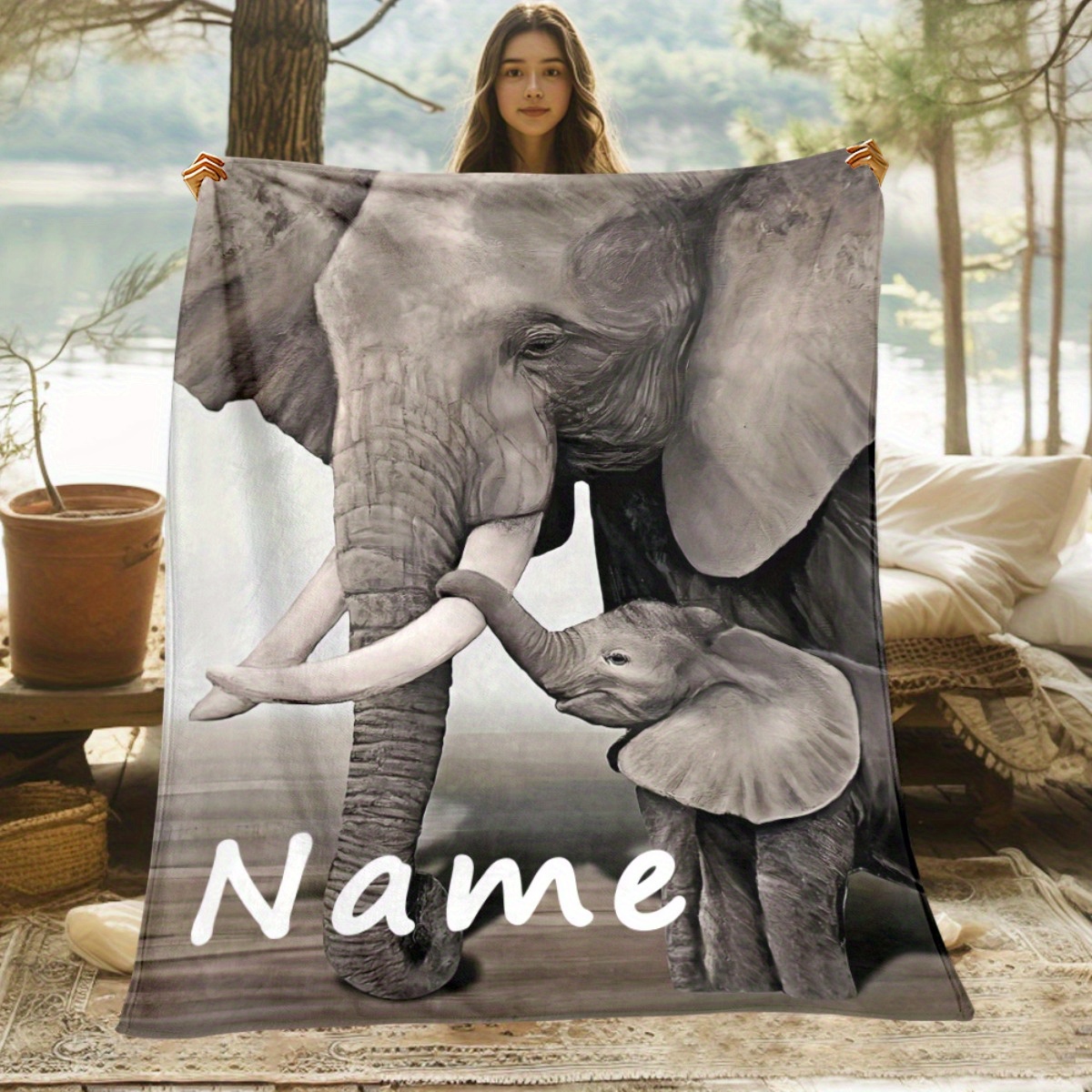 Personalized Name Elephant Fam - Baby Nursery Jungle Animals ulasan dan harga