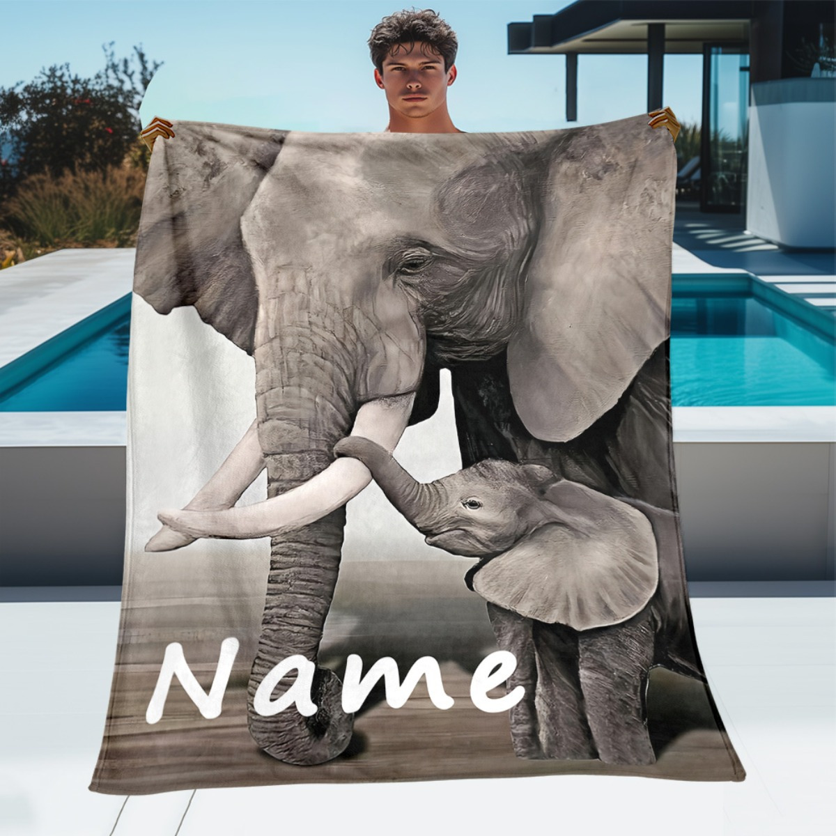 Personalized Name Elephant Fam - Baby Nursery Jungle Animals ulasan dan harga