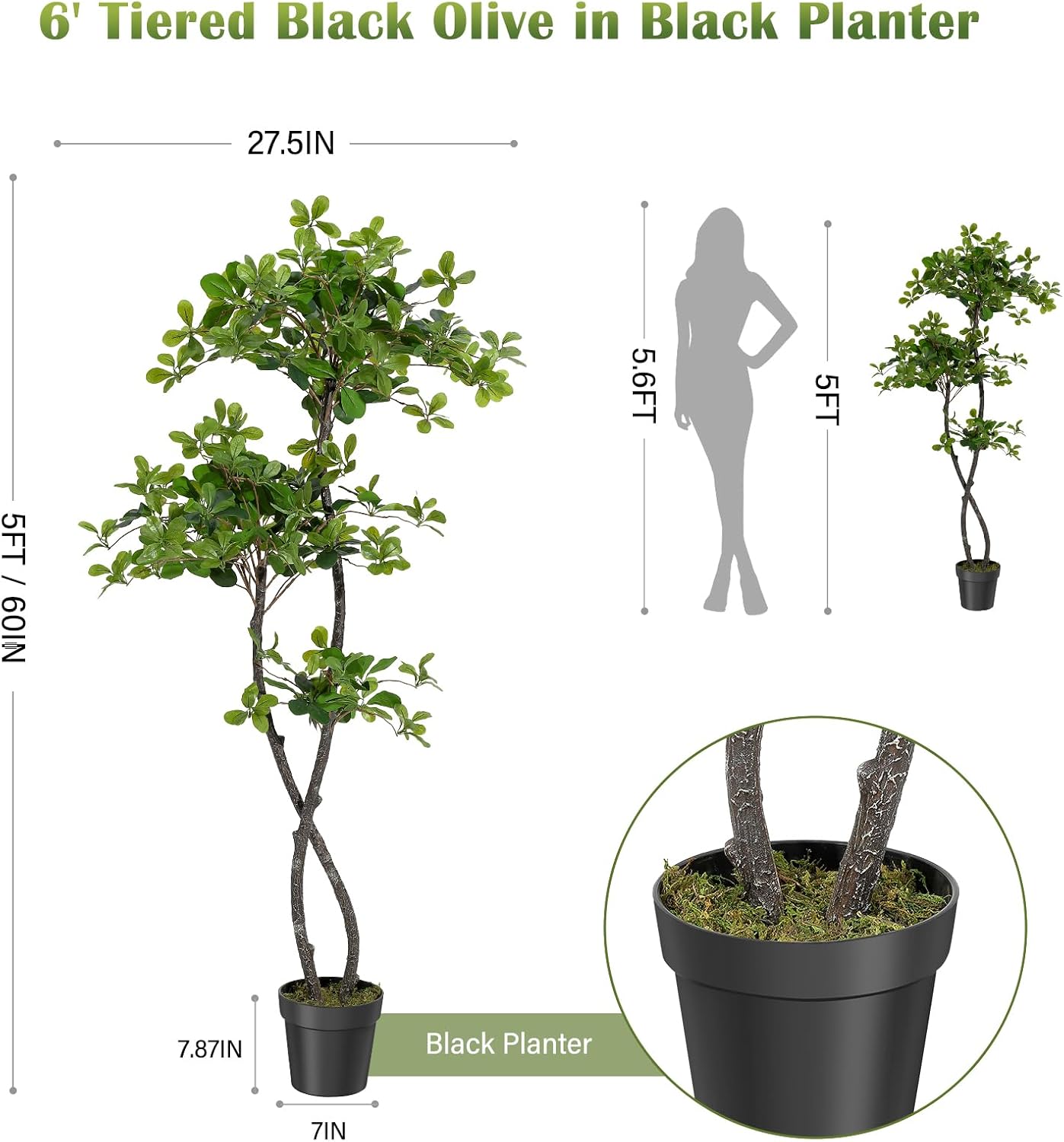 Artificial Plants Indoor, 5/6  - Baby Nursery Tree ulasan dan harga