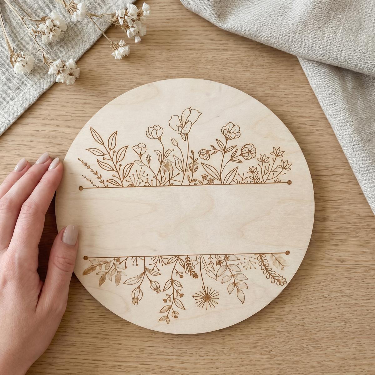 Personalized Floral Round Wood - Baby Nursery Gifts ulasan dan harga