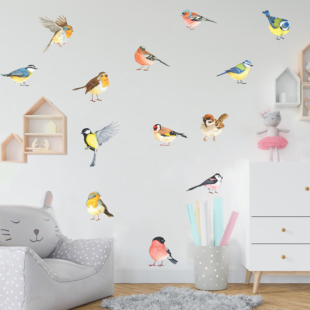 13pcs Little Birds Wall Sticke - Baby Nursery Package ulasan dan harga