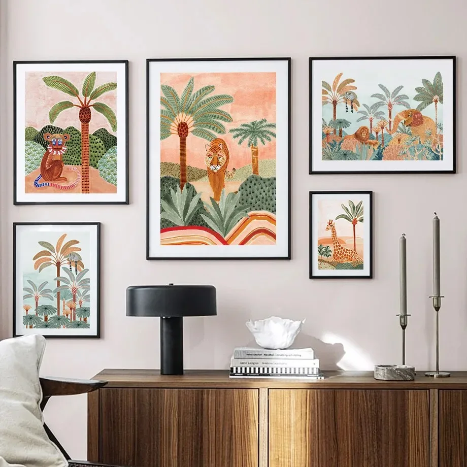 Boho Jungle Animals Tiger Monk - Baby Nursery Jungle Animals ulasan dan harga