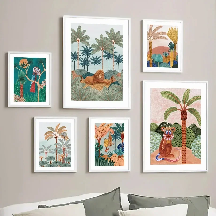 Boho Jungle Animals Tiger Monk - Baby Nursery Jungle Animals ulasan dan harga