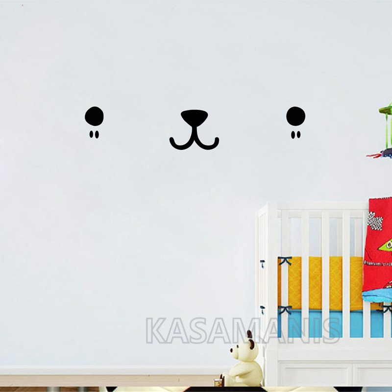 Cute Kawaii Face Wall Art Deca - Baby Nursery Package ulasan dan harga