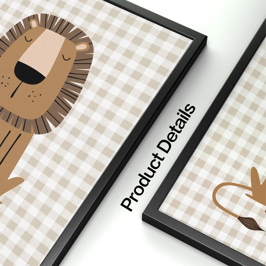 1PC Frameless Lion Tiger Eleph - Baby Nursery Jungle Animals ulasan dan harga