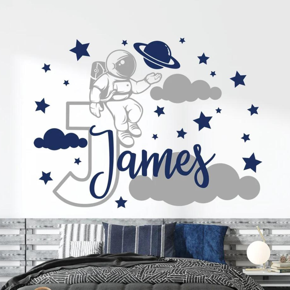 Custom Name Cartoon Space Astr - Baby Nursery Package ulasan dan harga