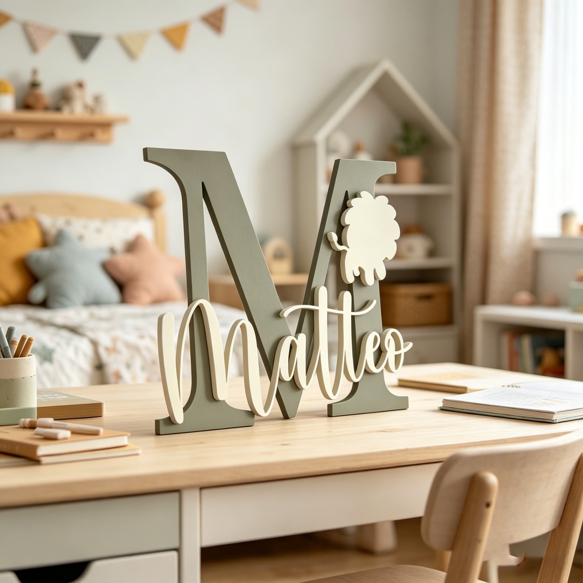 1Pc Custom Lion Name & Initial - Baby Nursery Gifts ulasan dan harga