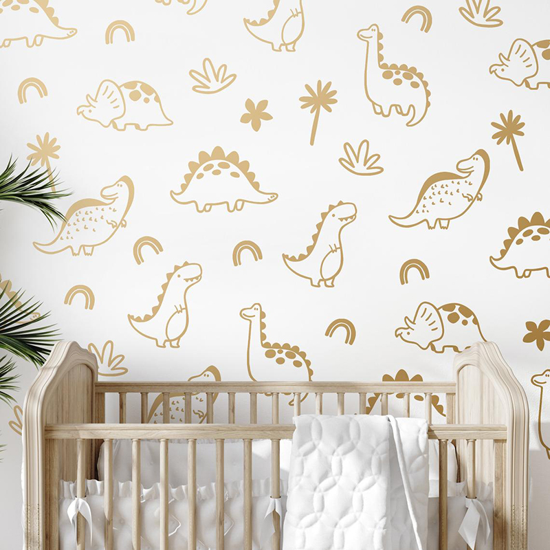 Geometric Dinosaur Tree Rainbo - Baby Nursery Jungle Animals ulasan dan harga