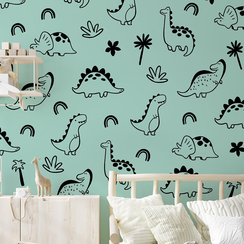 Geometric Dinosaur Tree Rainbo - Baby Nursery Jungle Animals ulasan dan harga