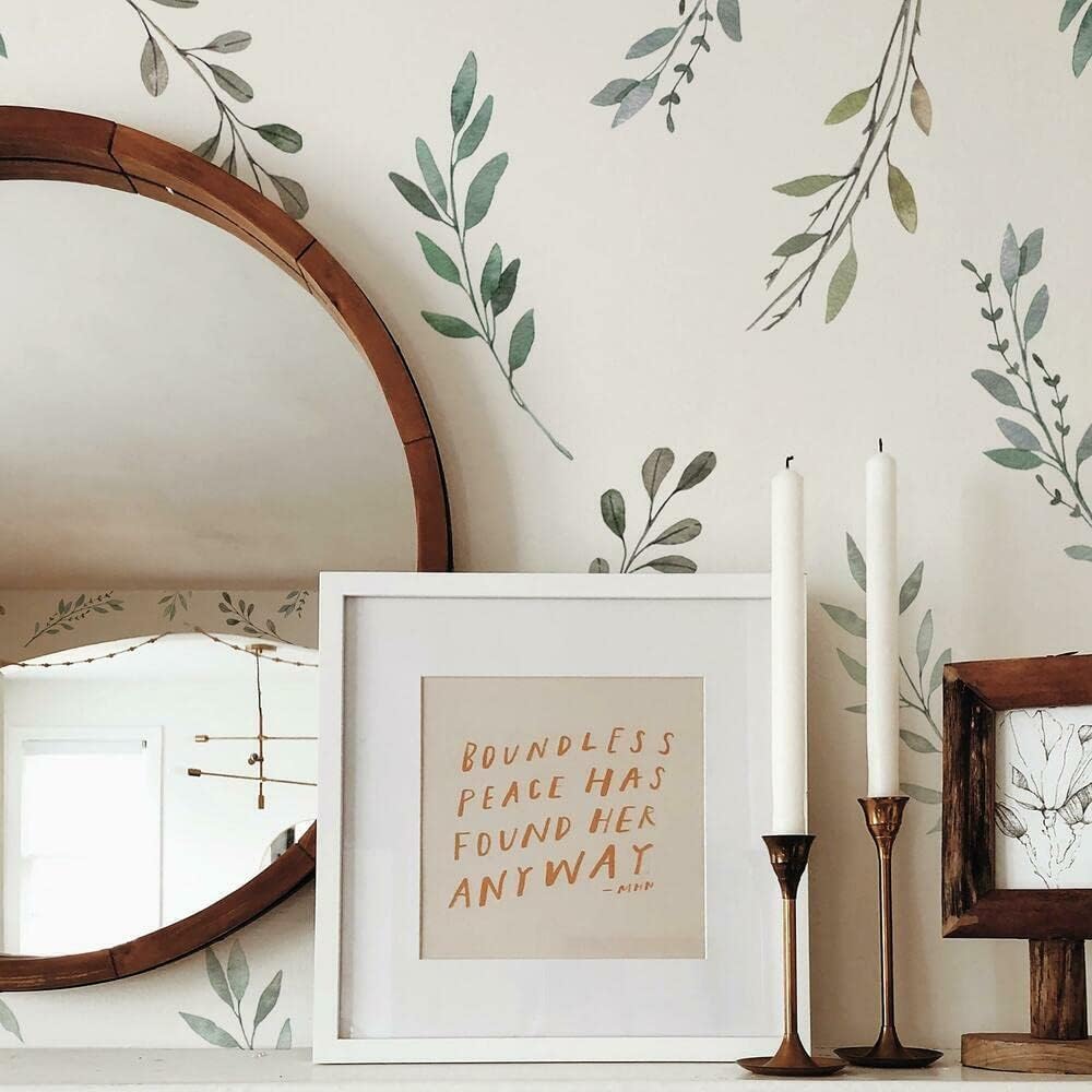Watercolor Rustic Country Leav - Baby Nursery Tree ulasan dan harga