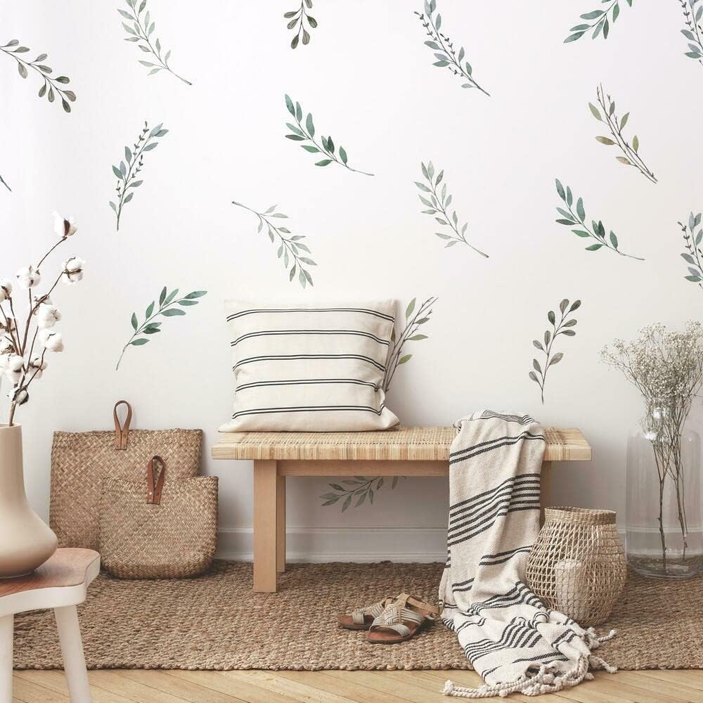 Watercolor Rustic Country Leav - Baby Nursery Tree ulasan dan harga