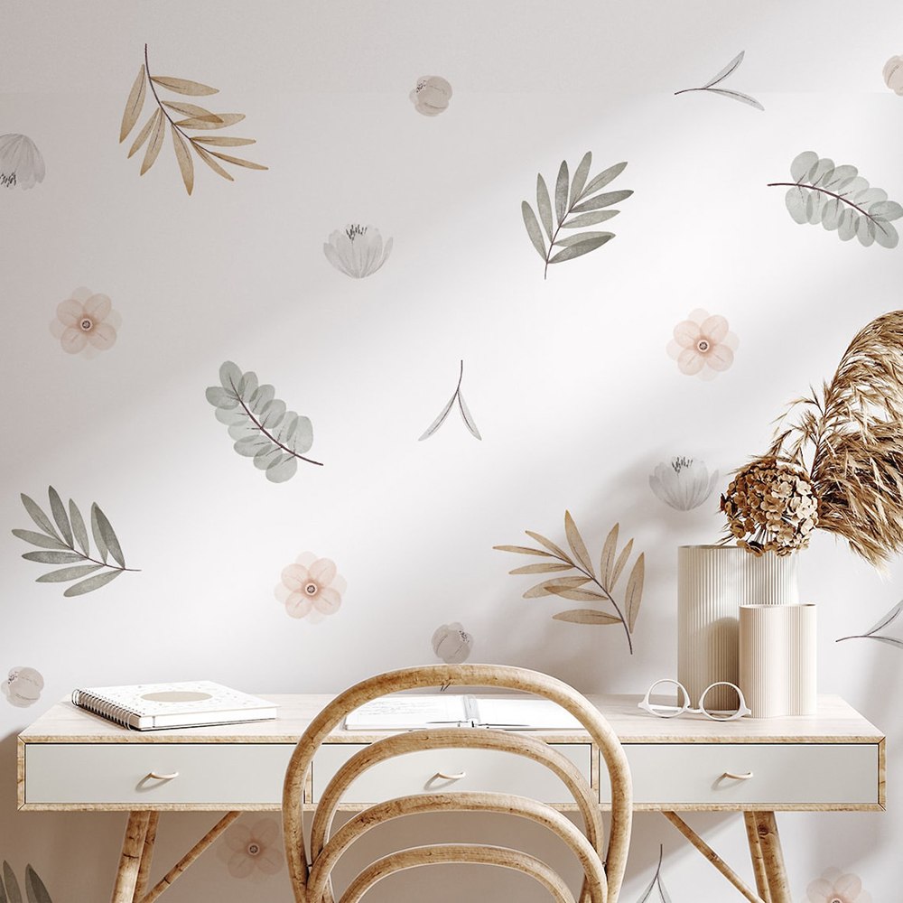 Boho Leaves Botanical DIY Wall - Baby Nursery Accessories ulasan dan harga