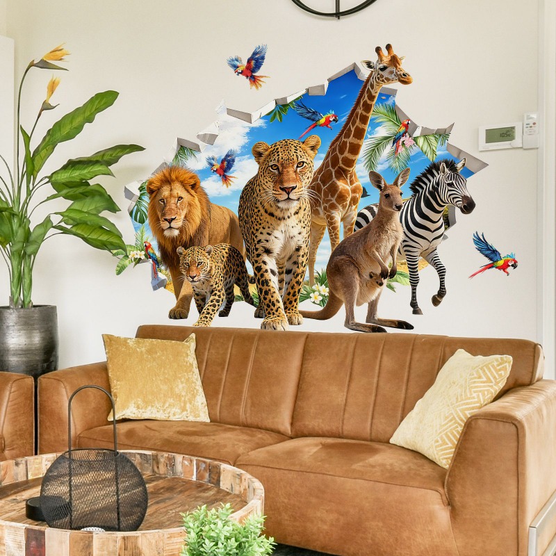 Large Jungle Animal Tropical L - Baby Nursery Jungle Animals ulasan dan harga