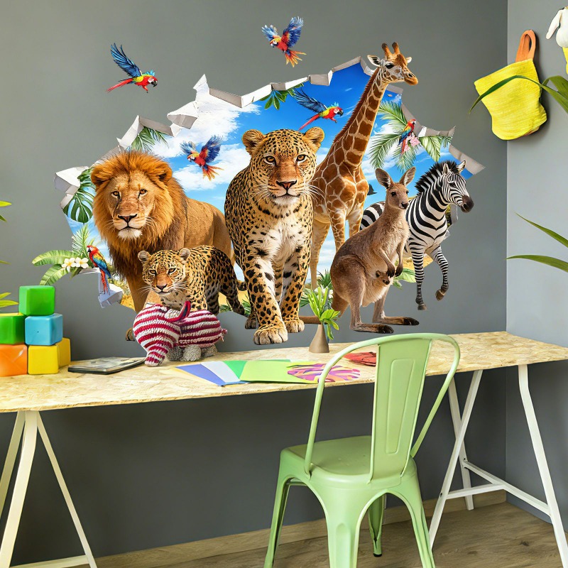 Large Jungle Animal Tropical L - Baby Nursery Jungle Animals ulasan dan harga
