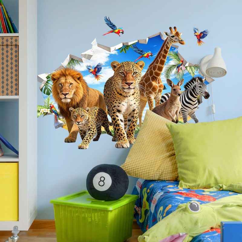 Large Jungle Animal Tropical L - Baby Nursery Jungle Animals ulasan dan harga