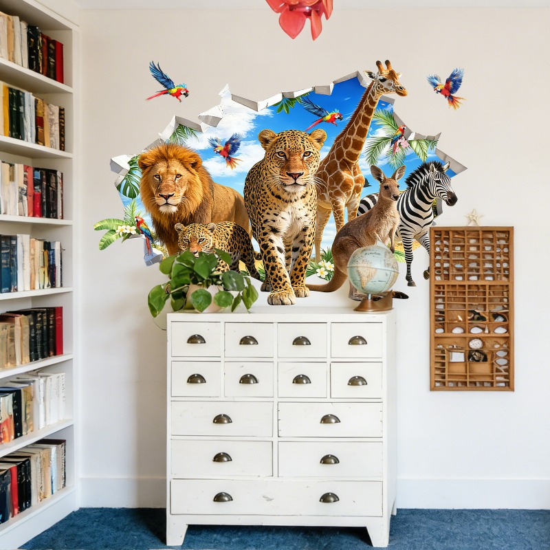 Large Jungle Animal Tropical L - Baby Nursery Jungle Animals ulasan dan harga