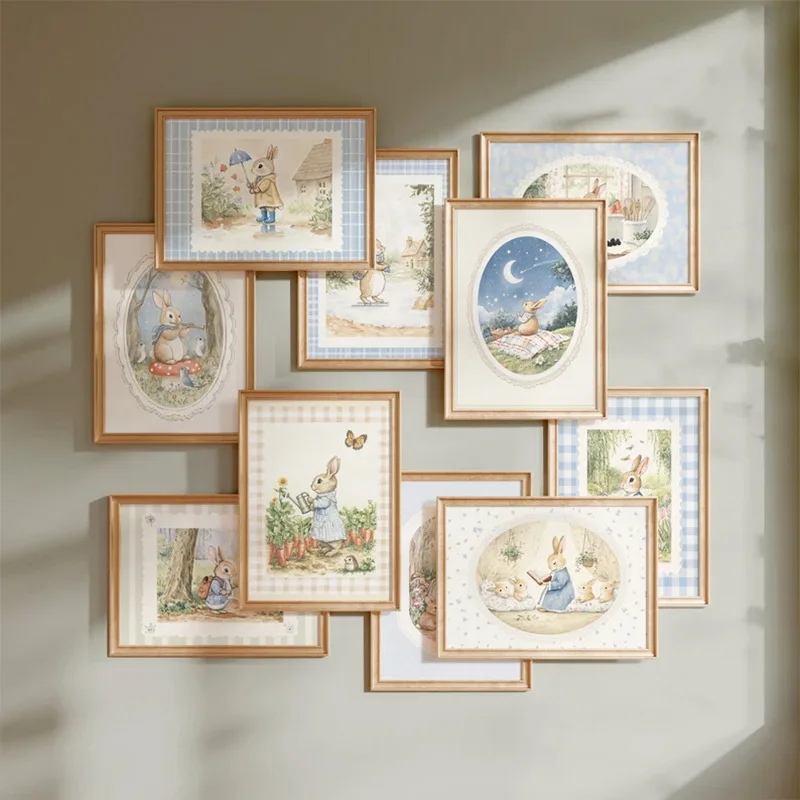 Vintage Boho Blue Plaid Rabbit - Baby Nursery Vintage Decor ulasan dan harga