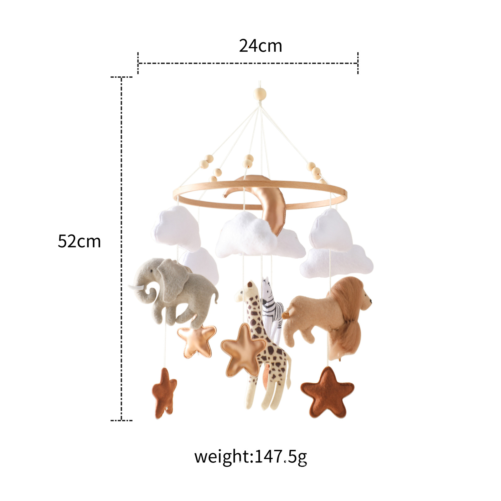 Hot Sale Nordic Handmade Felt  - Baby Nursery Jungle Animals ulasan dan harga