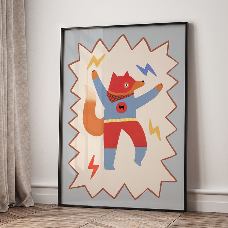 Funny Cartoon Super Cool Kid N - Animals Baby Nursery ulasan dan harga