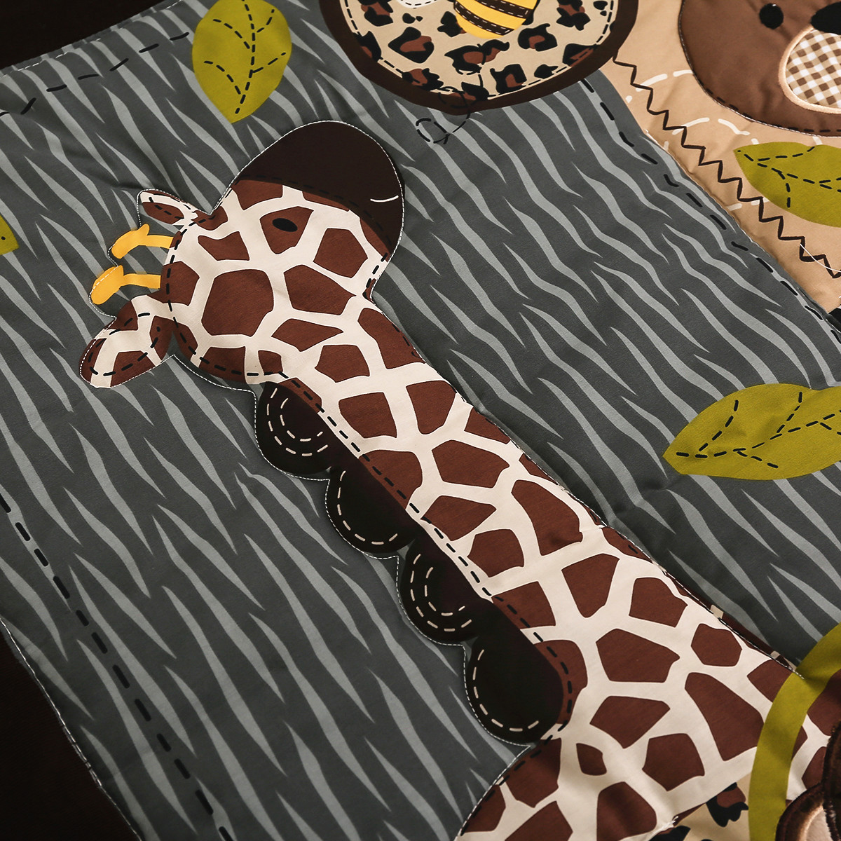 3Pcs Embroidered Newborn Baby  - Baby Nursery Jungle Animals ulasan dan harga